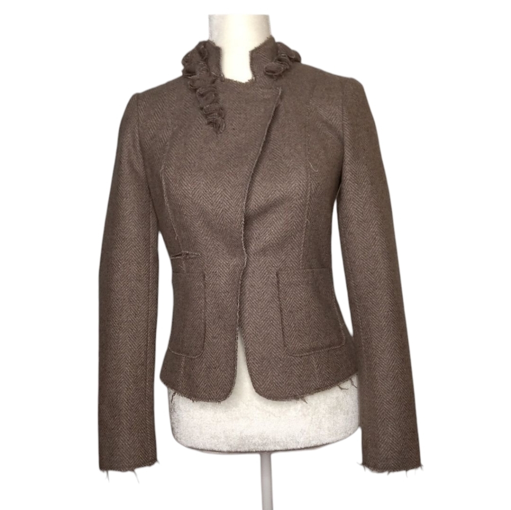 BANANA REPUBLIC Herringbone Floral Applique Blazer
